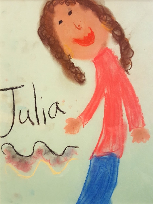 Child's paining of counsellor and therapist Julia Hughes
